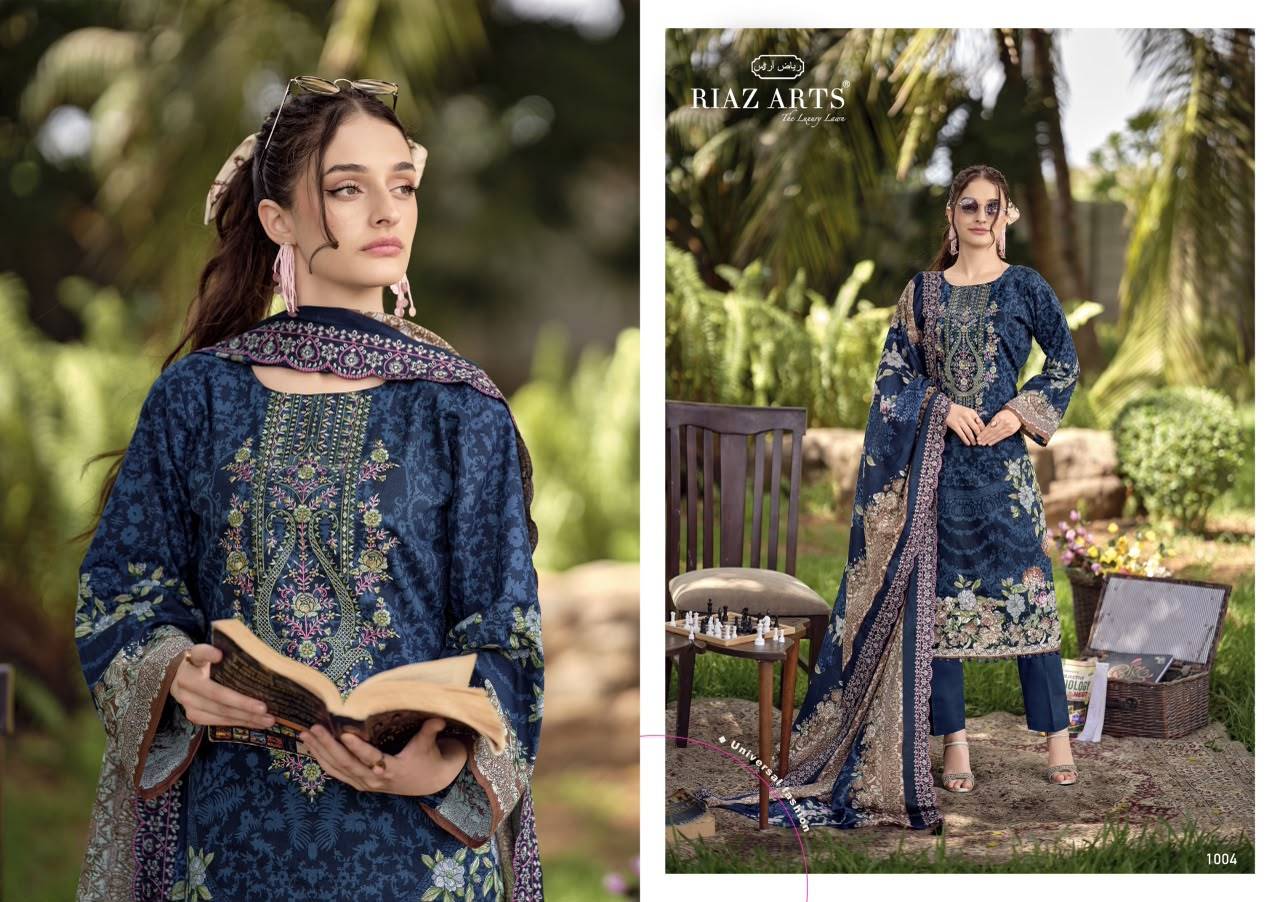REHMAT By RIAZ ARTS 1001 TO 1008 Series Pakistani Suits Ethnic Wear LAWN COTTON CAMRIC Dresses At Wholesale